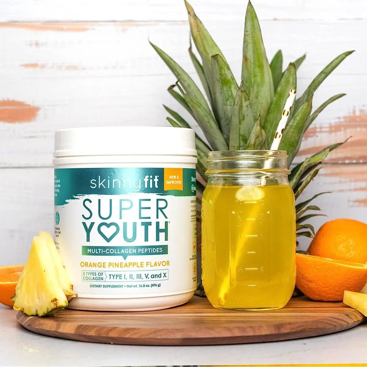 SkinnyFit Super Youth Multi-Collagen Peptides Orange Pineapple NEW Skinny Fit Skinnyfit