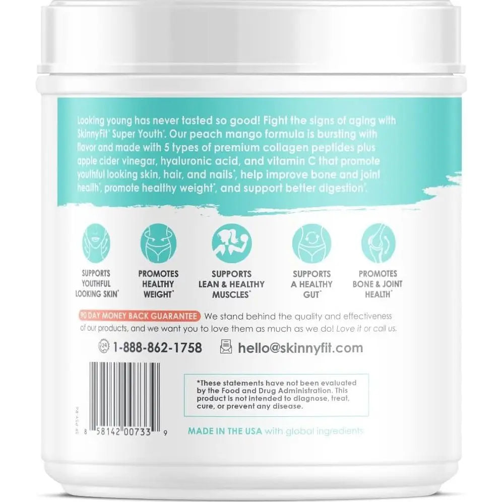 SkinnyFit Super Youth Multi-Collagen Peptides Peach Mango Flavor NEW Skinny Fit Skinnyfit