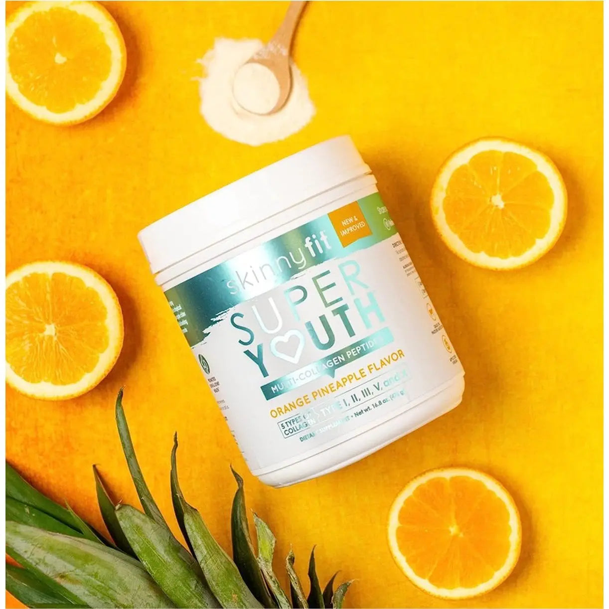 SkinnyFit Super Youth Multi-Collagen Peptides Orange Pineapple NEW Skinny Fit Skinnyfit