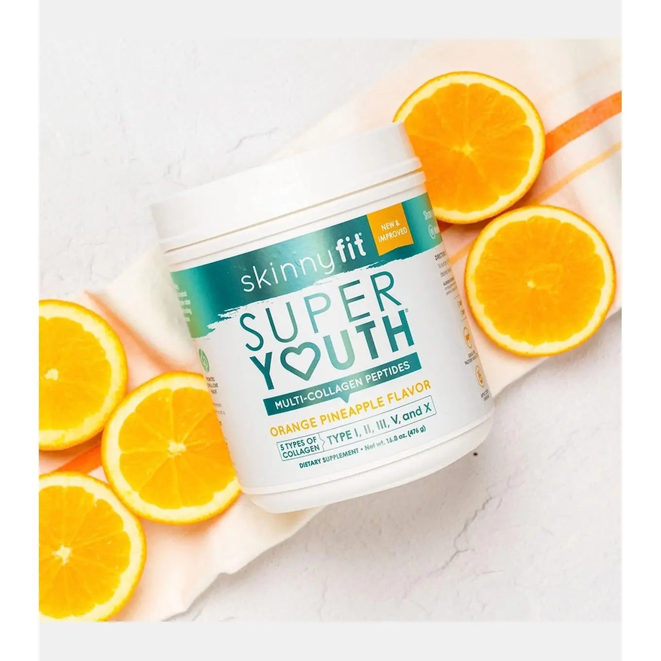 SkinnyFit Super Youth Multi-Collagen Peptides Orange Pineapple NEW Skinny Fit Skinnyfit