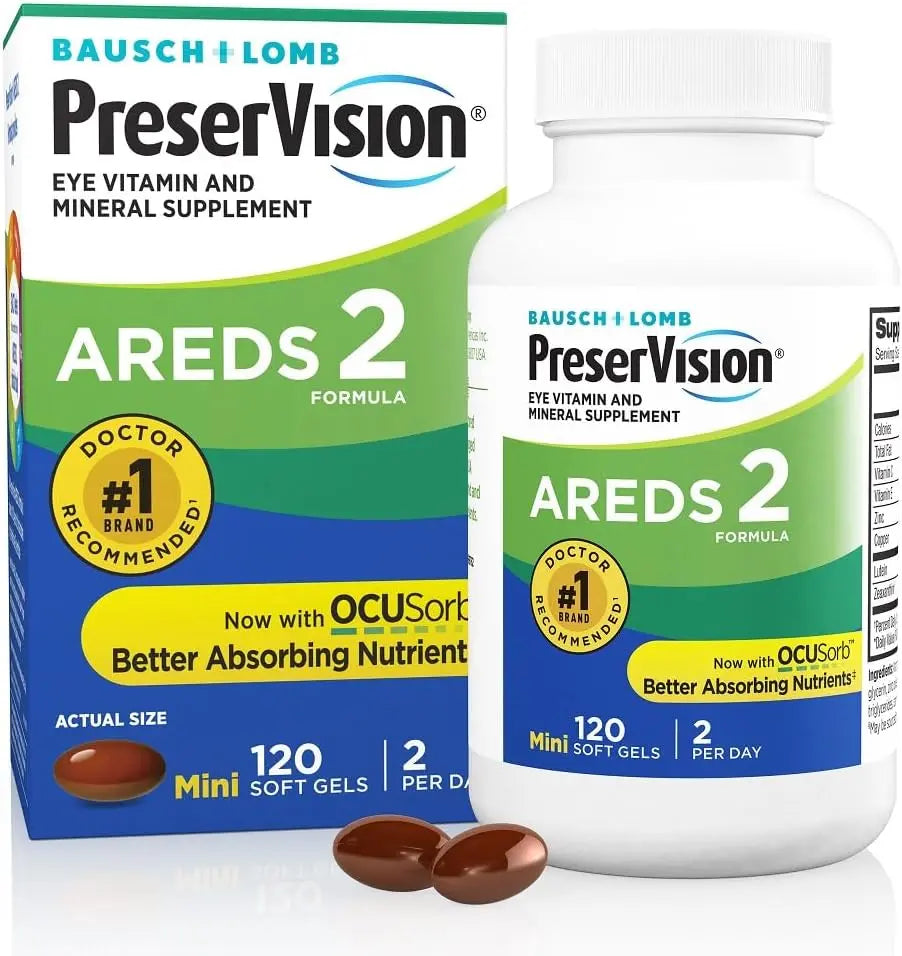 B&L PreserVision AREDS 2 Vitamin & Mineral Supplement Soft Gels 120 ct Pack of 6 -  Bausch + Lomb